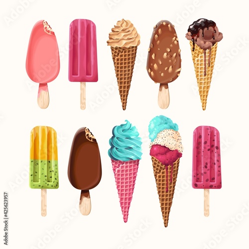 Vector illustration of high detailed ice cream