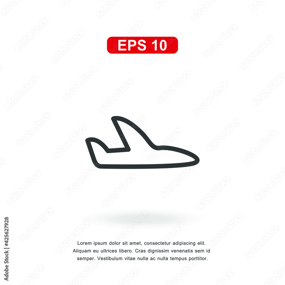 web icon plane sign isolated on white background. Simple vector illustration.