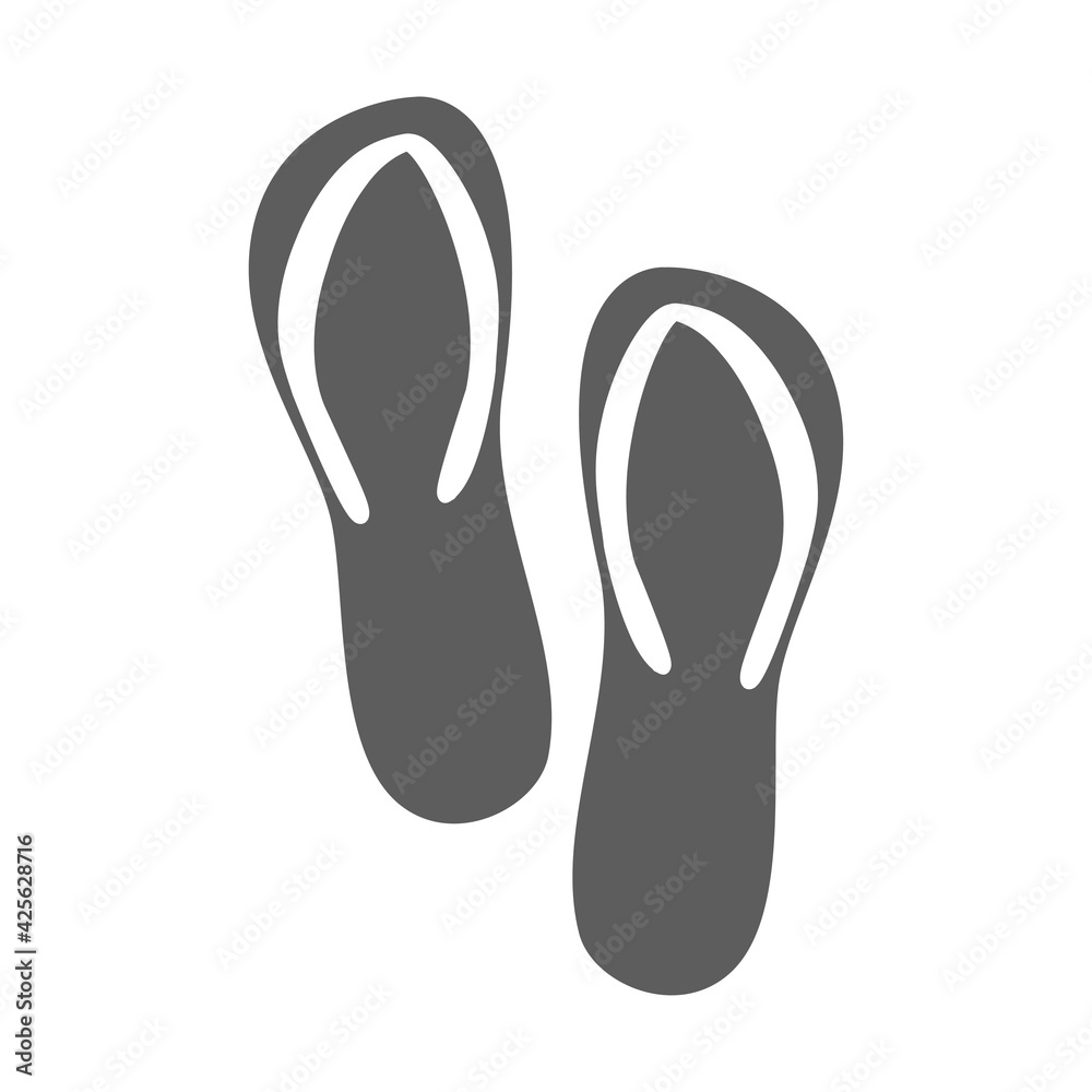 Flip flops icon vector illustration design isolated Flip flops icon vector illustration design isolated
