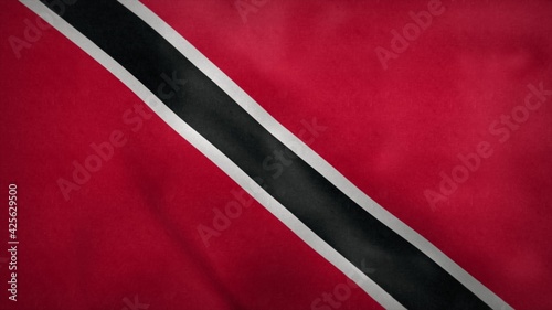 National flag of Trinidad and Tobago blowing in the wind. 3d rendering