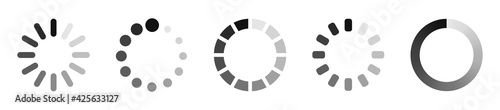 Loading icon set. Load bar collection. Vector illustration