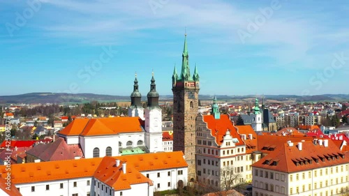 Wallpaper Mural Aerial view to historic center of Klatovy town. Medieval city from 13th century. It has about 22,000 inhabitants. Amazing tourist destination near National park Sumava. Czech Republic, Central Europe. Torontodigital.ca