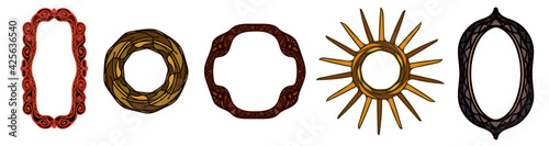 Vintage picture frames. Collection of colourful frames/borders for background, wallpaper photobooks.