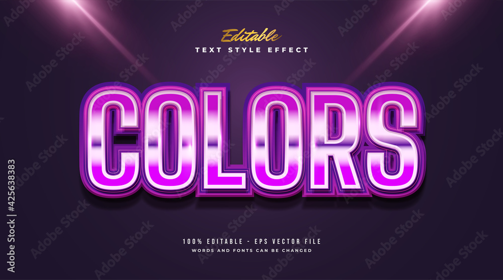 Colorful Text Style with Glowing and Glossy Effect Colorful Text Style with Glowing and Glossy Effect
