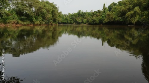 Beautiful time lapse view of the Kalu gaga river at sri lanka photo