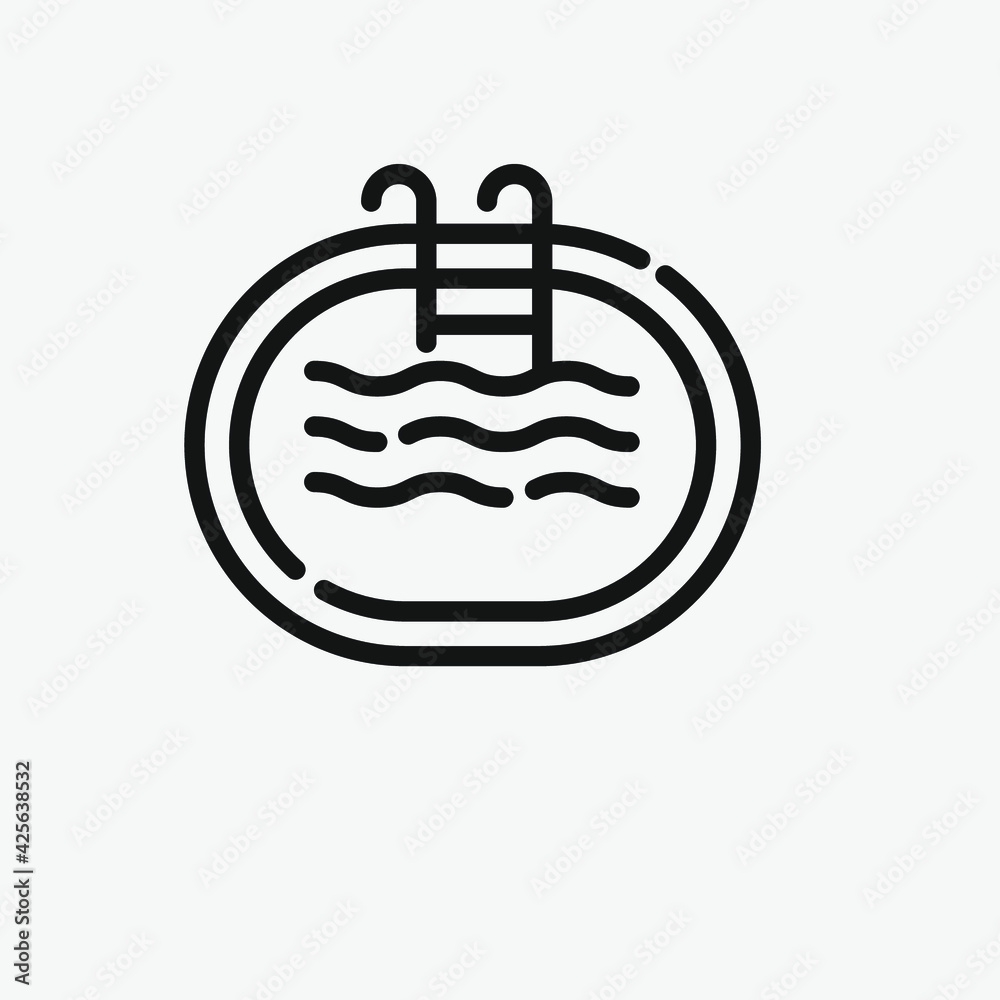Pool vector icon. Editable stroke. Linear style sign for use on web design and mobile apps, logo. Symbol illustration. Pixel vector graphics - Vector Pool vector icon. Editable stroke. Linear style sign for use on web design and mobile apps, logo. Symbol illustration. Pixel vector graphics - Vector