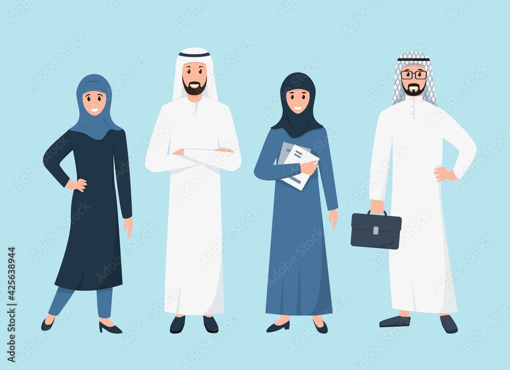 Business arabic people in traditional islamic clothes. Business arabic people in traditional islamic clothes.