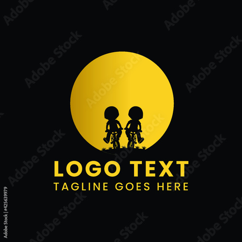 Childcare dream golden logo design illustration template © Shofiqul Islam Rana