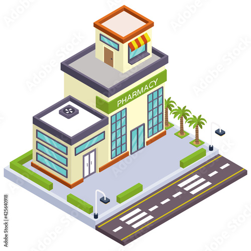 
Download this premium isometric icon of pharmacy 

