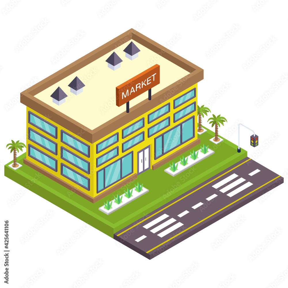 Obraz premium Well designed isometric style icon of shop, easy to use