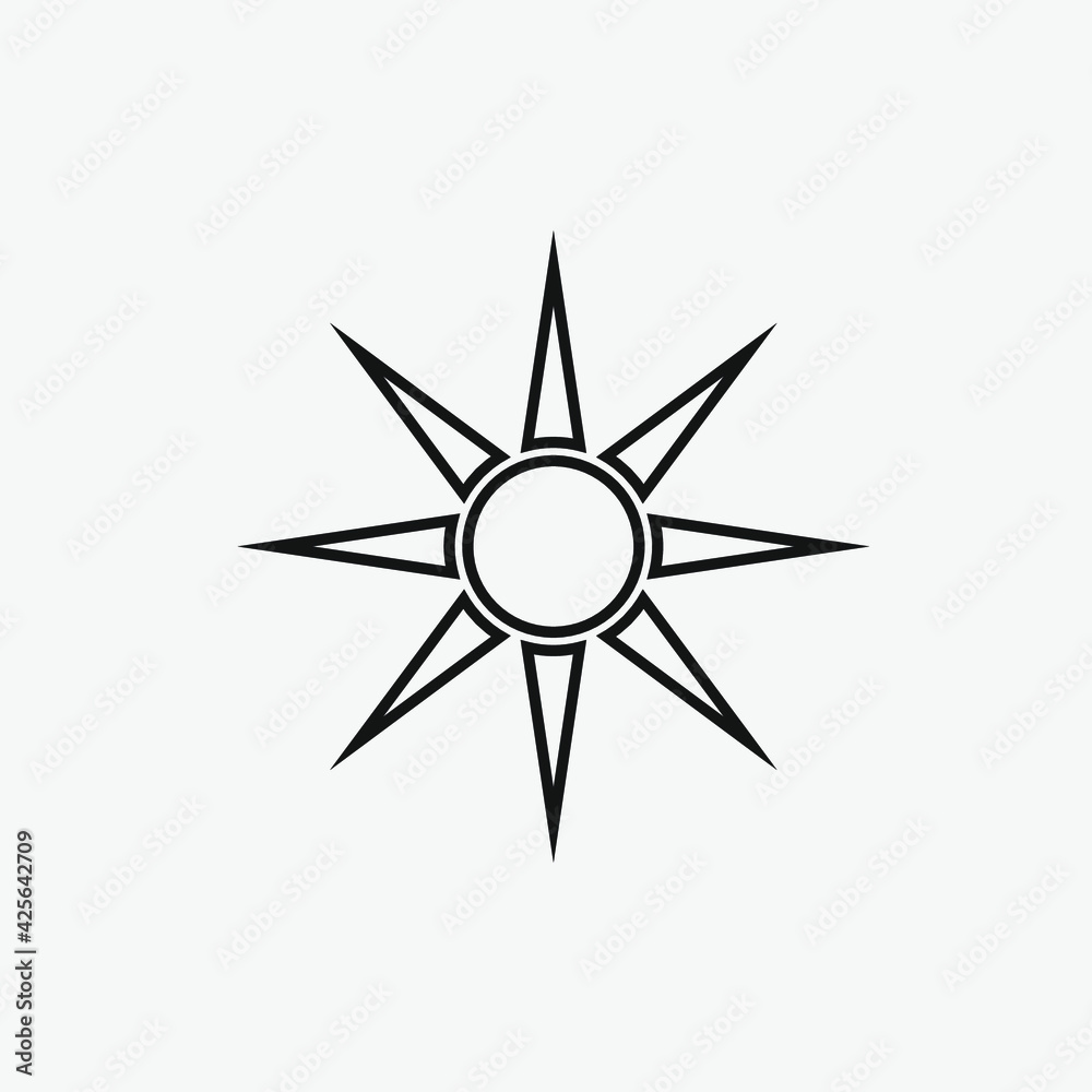 compass rose vector icon. Editable stroke. Linear style sign for use on web design and mobile apps, logo. Symbol illustration. Pixel vector graphics - Vector compass rose vector icon. Editable stroke. Linear style sign for use on web design and mobile apps, logo. Symbol illustration. Pixel vector graphics - Vector
