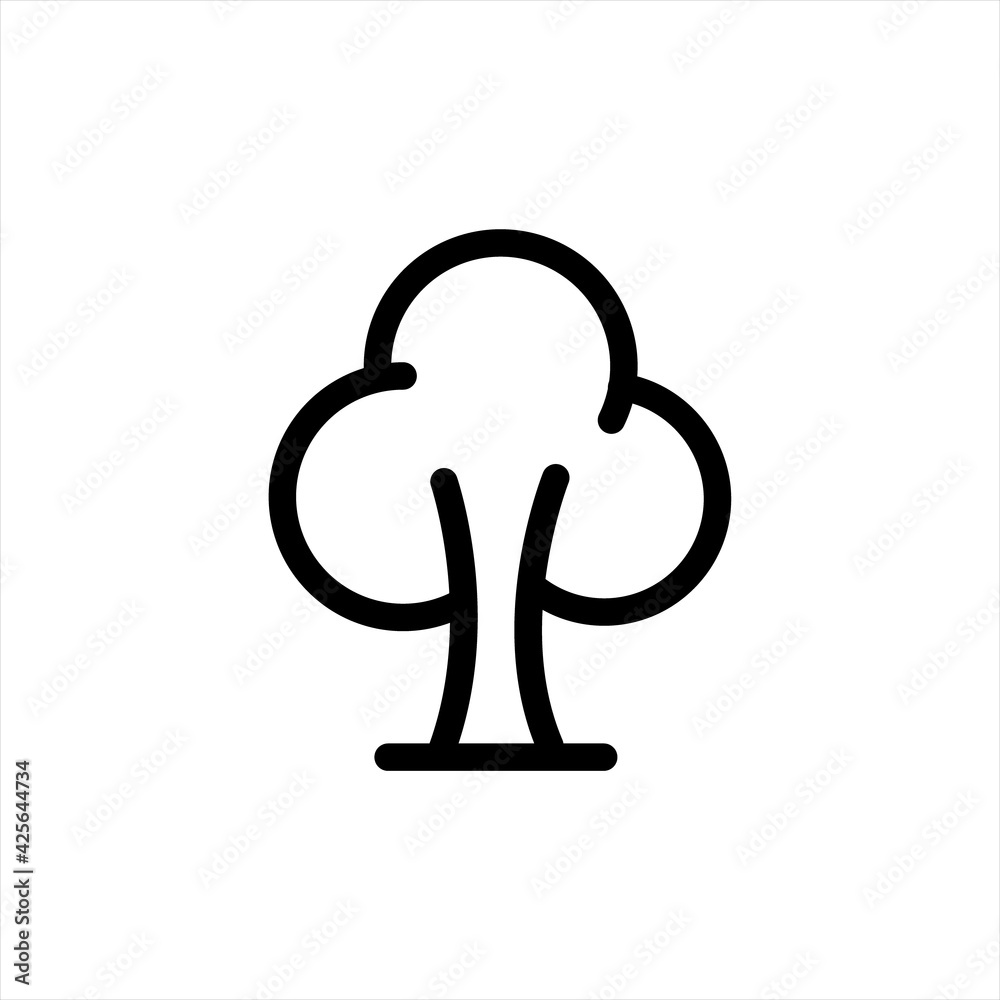 Trees icon vector sign and symbol isolated on white background, Trees