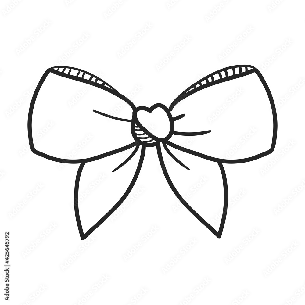 Fototapeta premium Doodle hand drawn bow