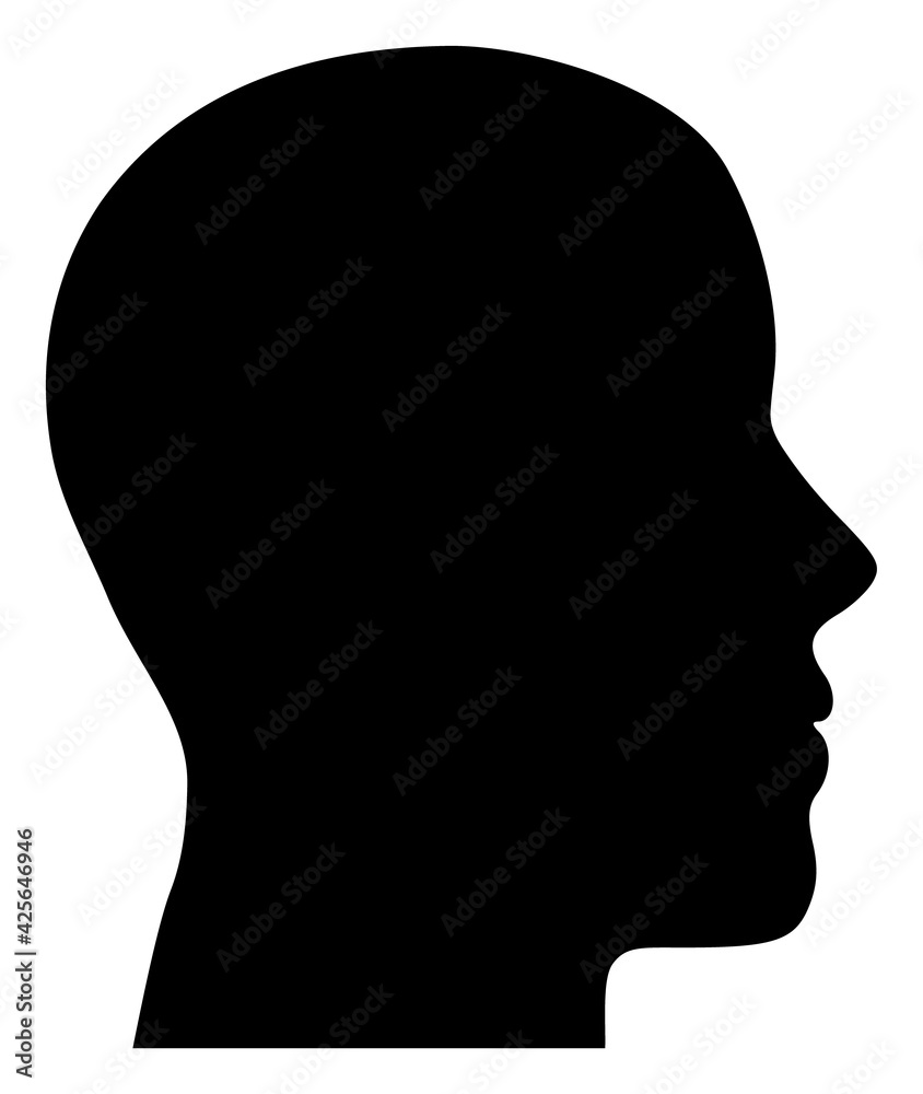 Man profile icon with flat style. Isolated raster man profile icon image on a white background.