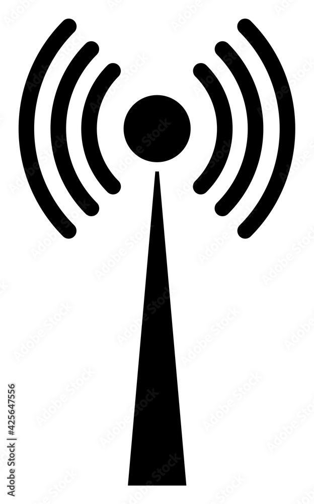 Radio tower icon with flat style. Isolated raster radio tower icon image on a white background. Radio tower icon with flat style. Isolated raster radio tower icon image on a white background.