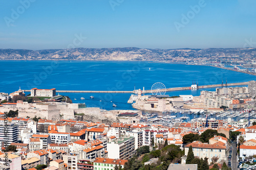 Aerial view of Marseille in France