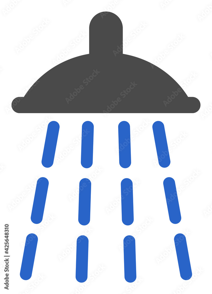Fototapeta premium Water shower icon with flat style. Isolated raster water shower icon image on a white background.