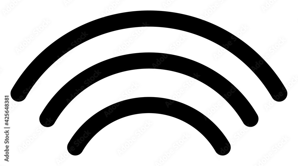 Wi-fi waves icon with flat style. Isolated raster wi-fi waves icon image on a white background. Wi-fi waves icon with flat style. Isolated raster wi-fi waves icon image on a white background.