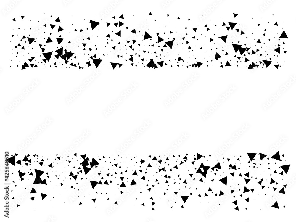 Triangle Explosion Confetti. Textured Data Particles Bang. Exploded
