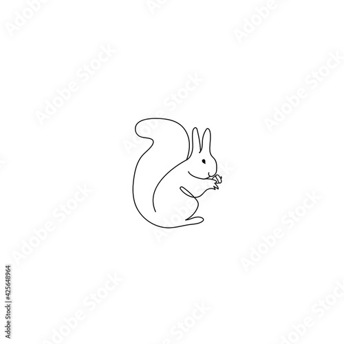 squirrel line art vector animal