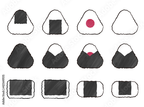 色々なおにぎりのベクターイラスト