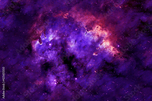 Fototapeta Naklejka Na Ścianę i Meble -  Beautiful colored galaxy. Blue space with stars. Elements of this image were furnished by NASA.