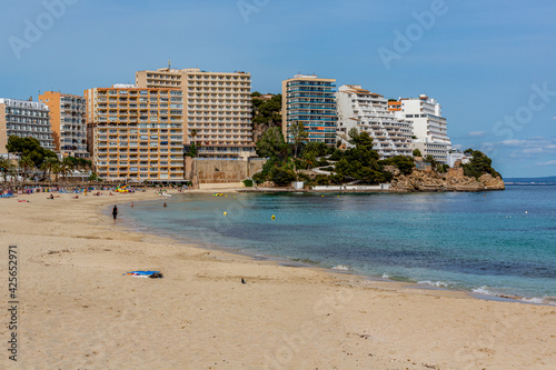 Magaluf panoramic view of the beach with hotels, majorca, spain © Hans Hansen