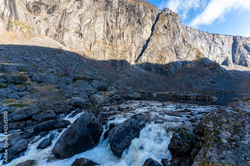 Måbødalen Valley (Mabodalen) near the River Bjoreio in the municipality of Eidfjord in Vestland, Norway. photo