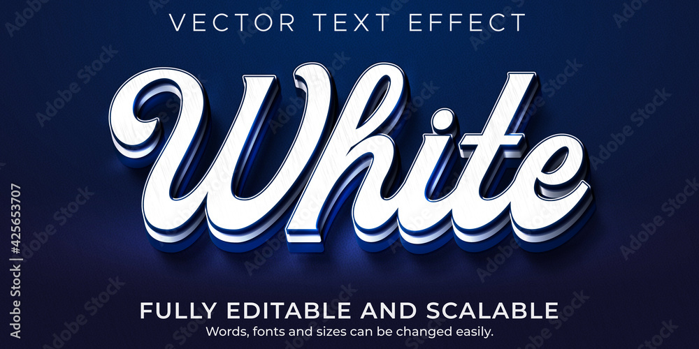 White blue text effect, editable prestige and branding text style - obrazy, fototapety, plakaty 