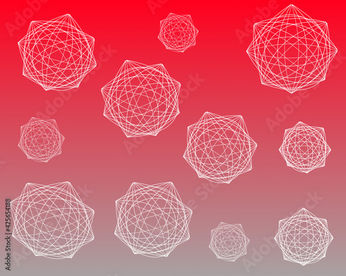 3D Molecules Line Drawing Vector
