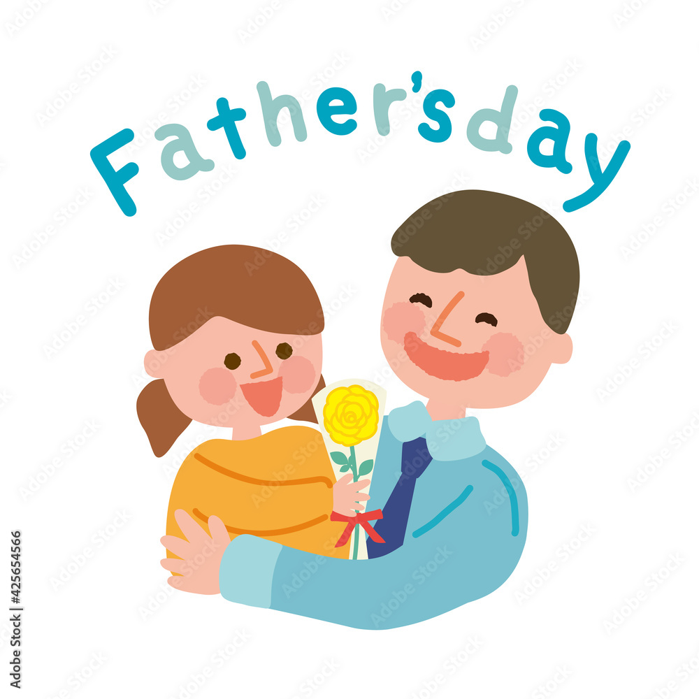 父の日　娘を抱きしめるお父さん