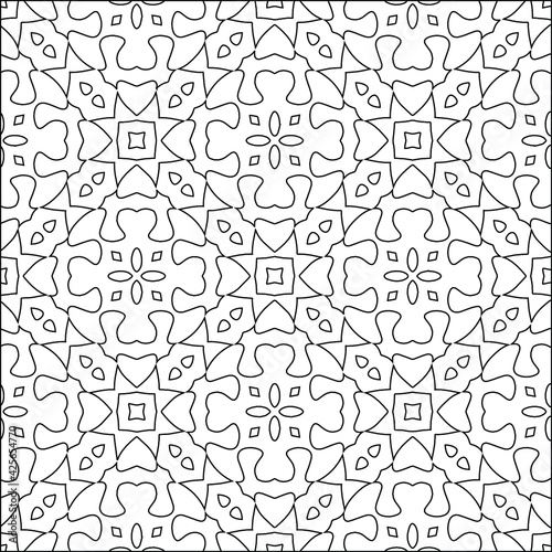 Fototapeta Naklejka Na Ścianę i Meble -   Geometric vector pattern with triangular elements. Seamless abstract ornament for wallpapers and backgrounds. Black and white colors. 