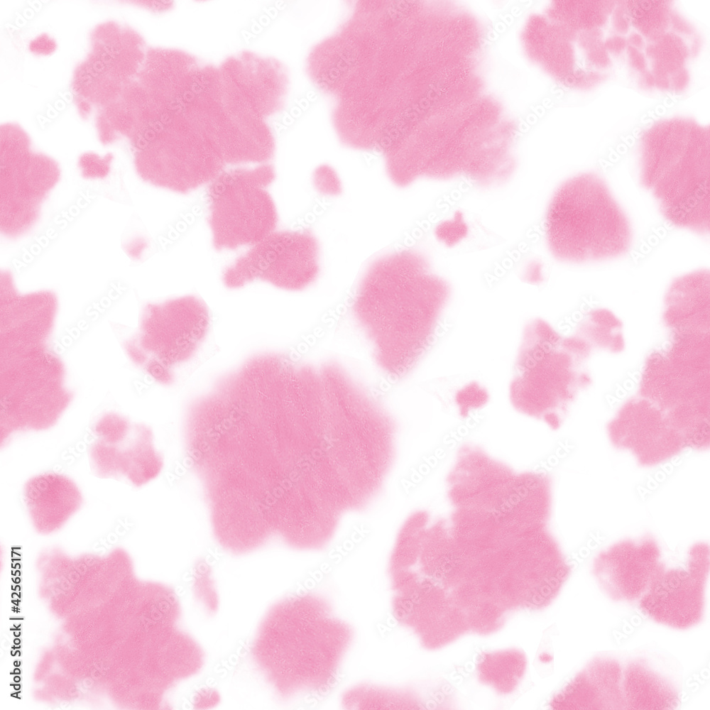 Cow tie dye seamless pattern. Watercolour abstract texture.