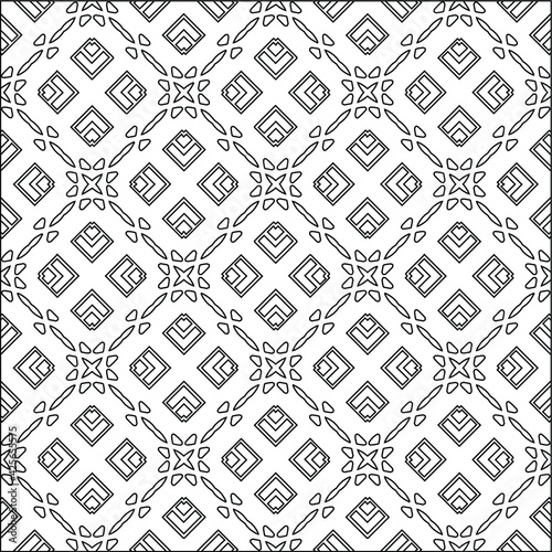 Geometric vector pattern with triangular elements. Seamless abstract ornament for wallpapers and backgrounds. Black and white colors. 