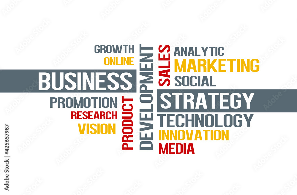 BUSINESS STRATEGY Vector info text