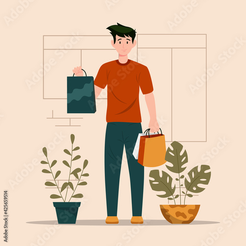 Customer day illustration template premium vector