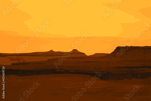 sunset in the desert