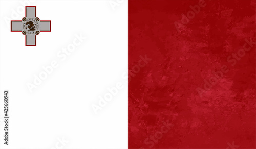 Grunge Malta flag. Malta flag with waving grunge texture.