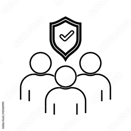 employee protection icon, vector illustration with a simple design