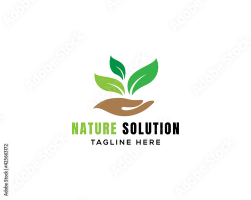 nature solution logo nature care illustration vector