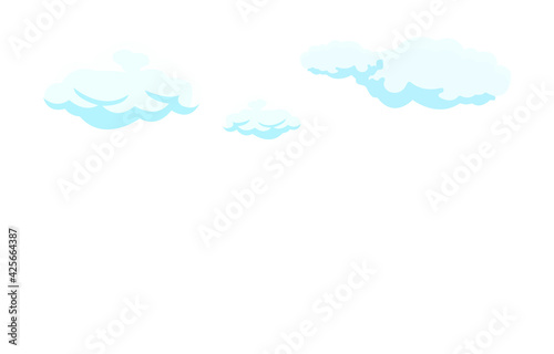 4 clouds on a white background