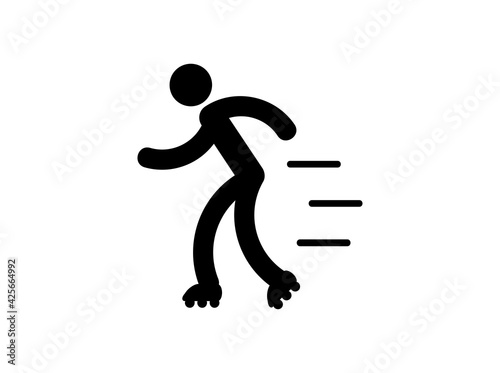 roller skating icon vector isolated