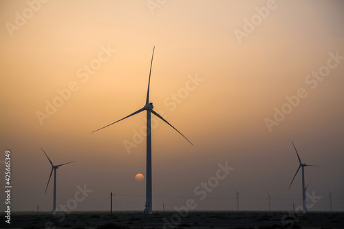 Wind farms in the Gobi Desert