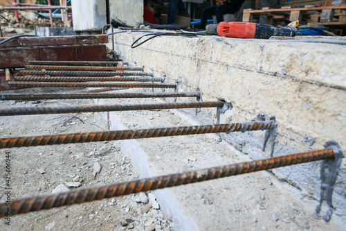 Special reinforcing steel concrete joins the concrete joints together.