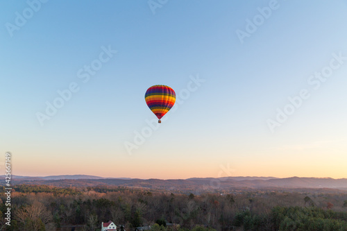 Hot air balloon at twilight in central Virginia © Gwen