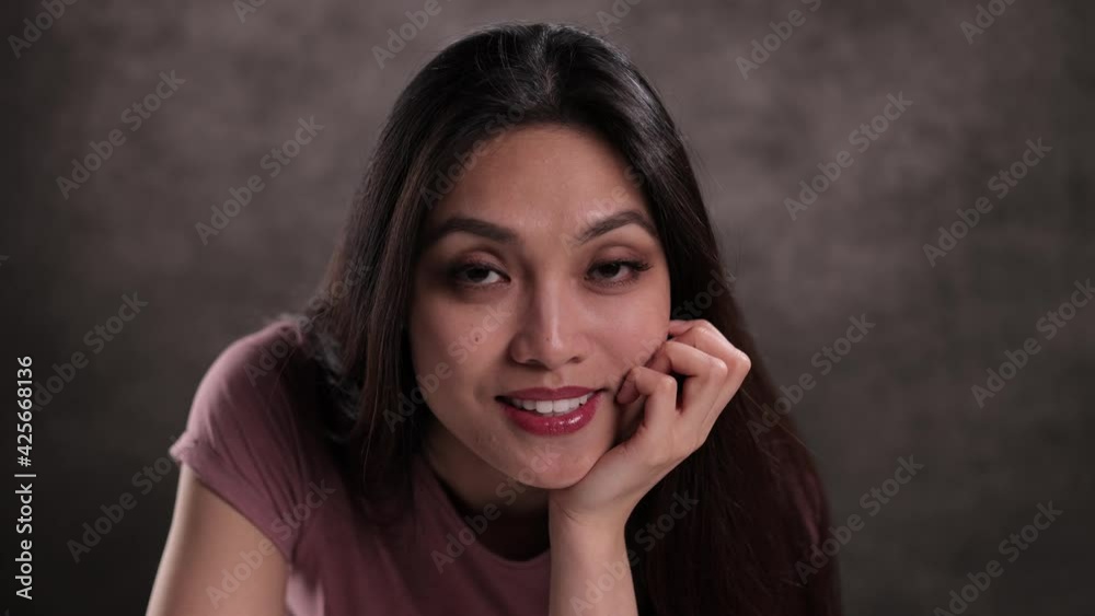 Girl with an exceptionally pretty face in close-up - studio shooting Girl with an exceptionally pretty face in close-up - studio shooting