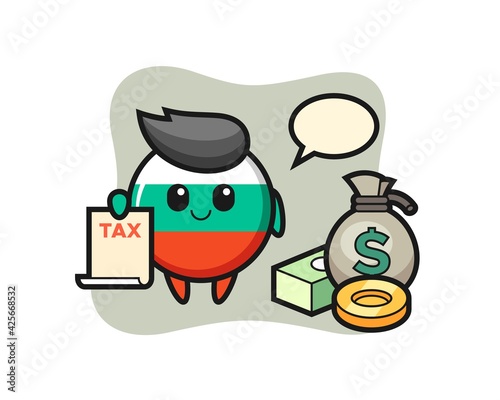 Character cartoon of bulgaria flag badge as a accountant