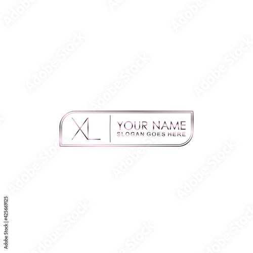 XL Initials handwritten minimalistic logo template vector