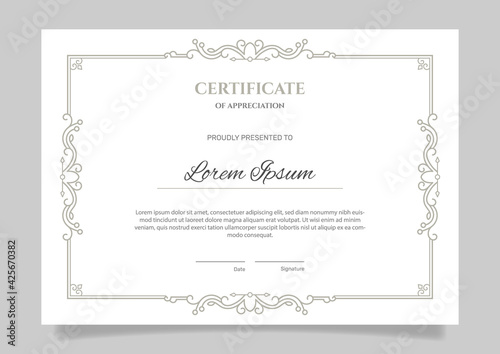 Certificate template with elegant design. - Vector.