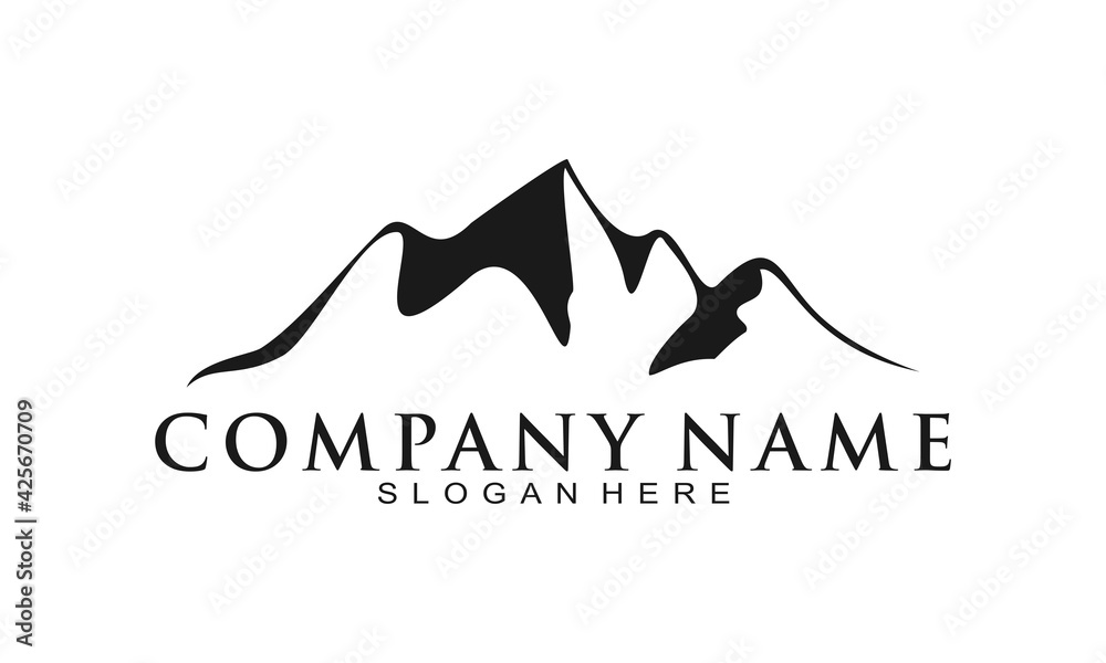 Luxury mountain vector logo